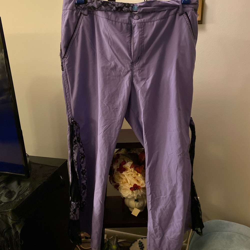 Purple and Black Lace Pants